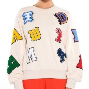 ABCDEFU PATCHWORK CREWNECK PULL OVER